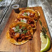 Al pastor tacos - great! at La Taquería in Tulum