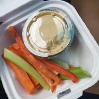 Veggies and Hummus Side at Rooted: Eat More Plants in Medford
