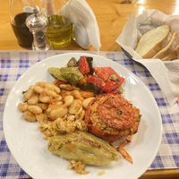 Huge plate of vegetables  at Novus Traditional Food Restaurant in Vlore