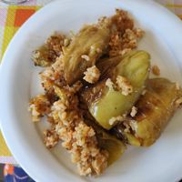 Stuffed peppers at Novus Traditional Food Restaurant in Vlore