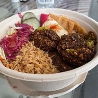 Very tasting and filling falafel hummus bowl  at Chickpea in Hong Kong Island