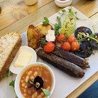 Full English breakfast  at Nourish Plant Kitchen in Harrogate