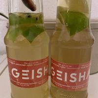 Homemade soda passionfruit and lychee iced tea  at Geisha Lounge in Breda