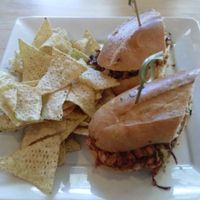 BBQ pork sandwich at Sage Organic Vegan Cafe and KindKreme in Pasadena