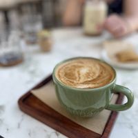 Oat milk cappuccino  at Lovemade in Kos