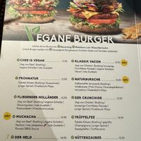 Burger Menu with new burger.  at Peter Pane in Greifswald