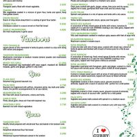 Indian Benidorm restaurant vegan menu at The Curry House in Benidorm