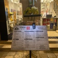 Menu at Stara Loza in Dubrovnik