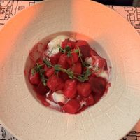 Tasty Gnocchi with beetroot sauce   at Stara Loza in Dubrovnik