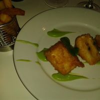 Vegan fish and chips at 1847 in Manchester