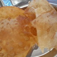 Poori (soft puffed fried bread) at Madras Palace in Gaithersburg