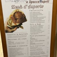 The menu  at Tandem - Spaccanapoli in Naples