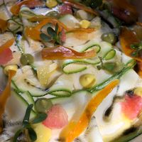 Carpaccio de zucchini, with citrus fruit and habanero oil  at Tata Mezcaleria in Morelia