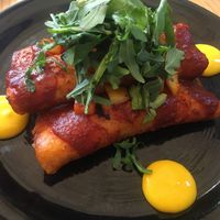 enchiladas in a great sauce at Tata Mezcaleria in Morelia