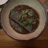 Tételas con hoja santa y mole  at Tata Mezcaleria in Morelia