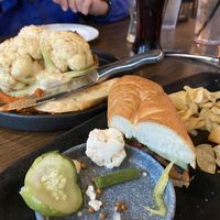Mushroom sandwich & cauliflower wedge at Tumbled Rock in Baraboo