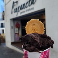 Chocolate sorbet at L'enxaneta Gelats d'altura in Palafrugell