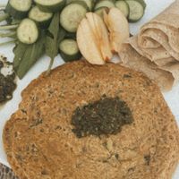 Chickpea omelet  at Veganzania in Dahab