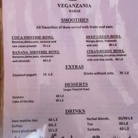 Soft opening menu at Veganzania in Dahab