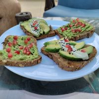 Avocado toast at Veganzania in Dahab