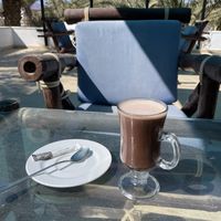 Hot chocolate with oat milk  at Veganzania in Dahab