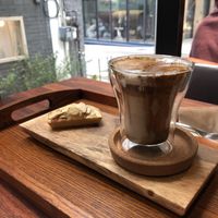 With a financier  at Coffee Doga Heritage - Ehwa branch 커피도가 헤리티지 이화점 in Seoul