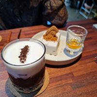 Einspanner and Biscoff summer cake (ice cream biscuit texture. 👌👌) at Coffee Doga Heritage - Ehwa branch 커피도가 헤리티지 이화점 in Seoul