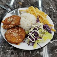 Chicken chop and rice at Veggie Trend - 素码时代 in Central Singapore