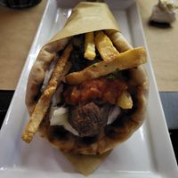 Kebab from lentils at Demetra in Chalkis