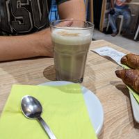 Soy milk decaf latte at Biolino in La Spezia