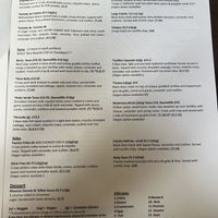 Menu  at La Taquería - Castle St in Belfast