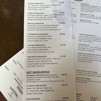 Cocktail menu   at La Taquería - Castle St in Belfast