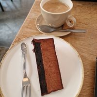 Vegan chocolate cake at Bar Madrid in Leuven