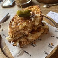 Pulled pork and vegan cheese toastie   at Riptide   in Poole