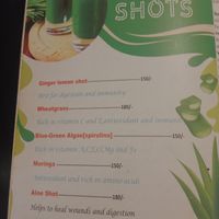 Menu at Okra Juice Bar in Nairobi