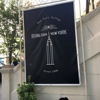 Sign in front at Irving Farm New York in New York City