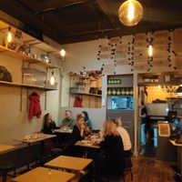 Restaurant from inside at Ta'ameya Falafel in Stockholm