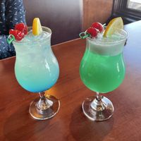 Blue moon mock tail and blue Hawaii mock tail  at Mai Thai in Orange