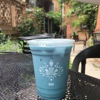 Iced Blue Zen Tea Latte at Square One Coffee Roasters in Lancaster