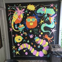 Outdoor yard mural at Square One Coffee Roasters in Lancaster