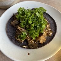Mushroom corn taco  at Owamni by The Sioux Chef in Minneapolis