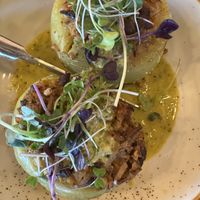 Stuffed tomatoes  at Owamni by The Sioux Chef in Minneapolis