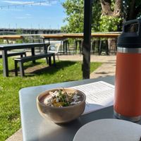 Outdoor seating at Owamni by The Sioux Chef in Minneapolis