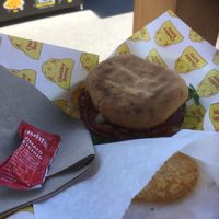 Salami sandwich on gluten free bun at Chubby Bunny in Portland