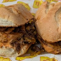 Steak Fajita Fat Sandwich at Chubby Bunny in Portland