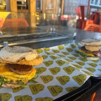 Benny add potato mitten (near) and Boss Bunny (far)  at Chubby Bunny in Portland