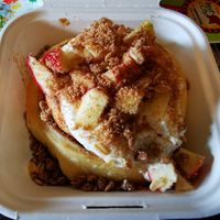 With apples, crumble, nuts at Cinnaholic in Victoria