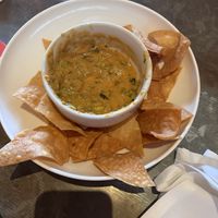 Half eaten vegan queso at HG SPLY CO in Dallas