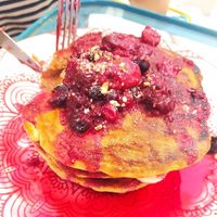 Vegan pancakes at The Kalymnos Experience Healthy Food Bar in Kalymnos