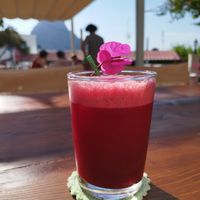 Beetnik poem (beetroot, pineapple, red apple, carrot, celery) at The Kalymnos Experience Healthy Food Bar in Kalymnos